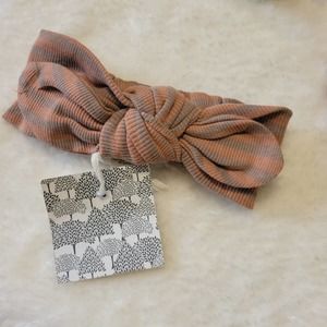 KATE QUINN Cinnamon Cocoa Stripe Stretchy Knot Top Headband M